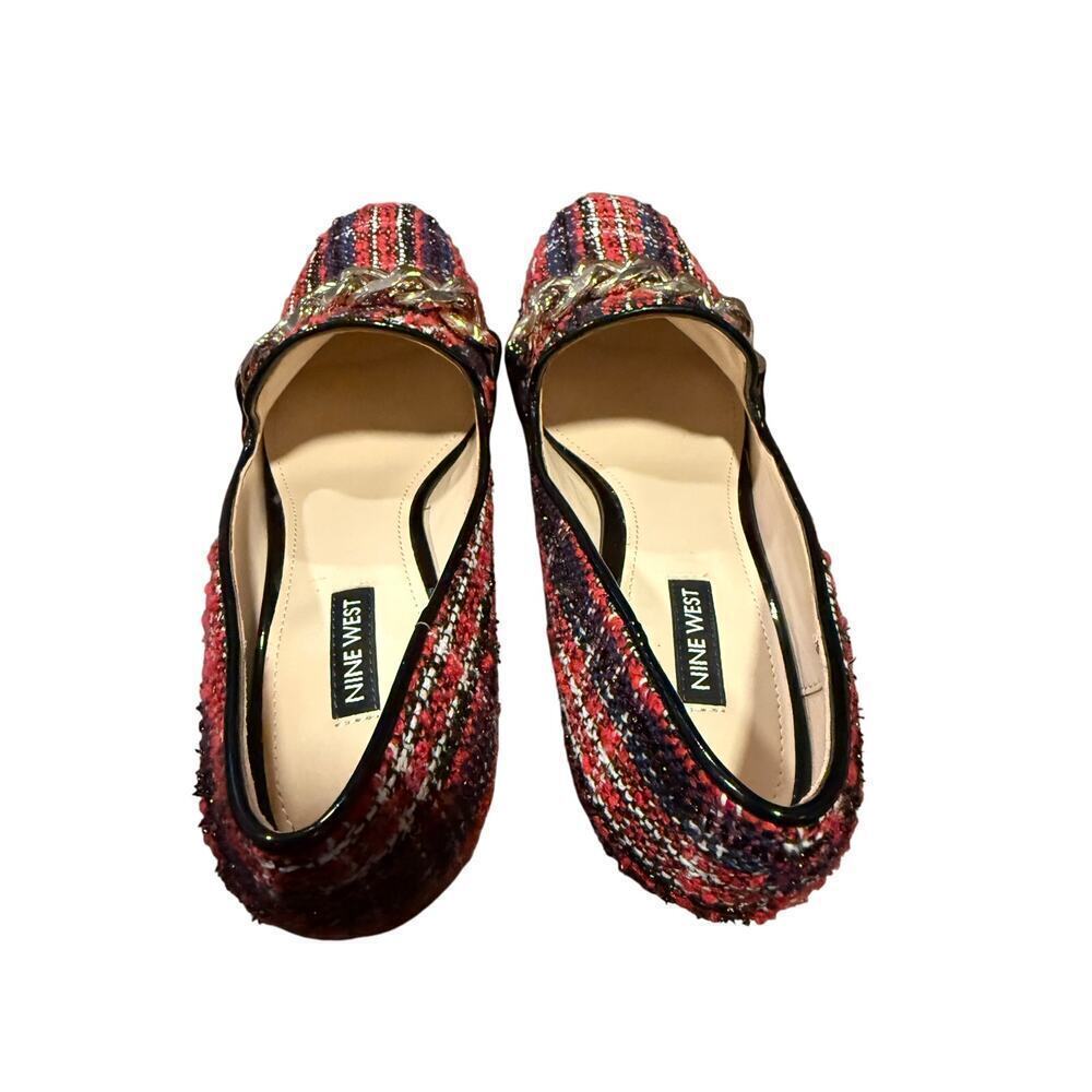 Nine West Remal Plaid Block Heeled Loafers Women’s 7.5M - Picture 2 of 5